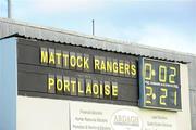 25 October 2009; A general view of  the scoreboard at the end of the game. AIB Leinster Club Senior Football Championship First Round, Mattock Rangers v Portlaoise, Drogheda, Co. Louth. Photo by Sportsfile