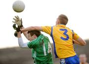 25 October 2009; Tony Mulligan, Charlestown Sarsfields, in action against Shane McHale, Knockmore. Mayo County Senior Football Final, Knockmore v Charlestown Sarsfields, McHale Park, Castlebar, Co. Mayo. Picture credit: Brian Lawless / SPORTSFILE