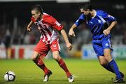 23 October 2009; Matthew Blinkhorn, Sligo Rovers, in action against Kevin Murray, Waterford United. FAI Ford Cup Semi-Final, Sligo Rovers v Waterford United, Showgrounds, Sligo. Picture credit: Brian Lawless / SPORTSFILE