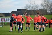 19 January 2016; Munster players including Niall Scannell, centre, with assistant coach Ian Costello during squad training. University of Limerick, Limerick. Picture credit: Diarmuid Greene / SPORTSFILE