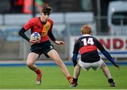19 January 2016; Mark Jackson, St. Fintan’s High School, is tackled by James O'Connor, The High School. Bank of Ireland Schools Fr. Godfrey Cup, Round 2, St. Fintan’s High School v The High School, Donnybrook Stadium, Donnybrook, Dublin. Picture credit: Seb Daly / SPORTSFILE