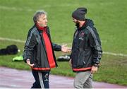 19 January 2016; Munster temporary consultant Andy Farrell in conversation with kit manager Jack Kiely during squad training. University of Limerick, Limerick. Picture credit: Diarmuid Greene / SPORTSFILE