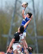 20 January 2016; Dillon Cotter, St. Clement's, wins possession in a lineout ahead of Jack O'SullEvan, PBC. Munster Schools Senior Cup, 1st Round, St. Clements v PBC. Rosbrien, Limerick. Picture credit: Diarmuid Greene / SPORTSFILE