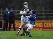 20 January 2016; Paul Buckley, PBC, is tackled by Eoin Murnane, St. Clement's. Munster Schools Senior Cup, 1st Round, St. Clements v PBC. Rosbrien, Limerick. Picture credit: Diarmuid Greene / SPORTSFILE