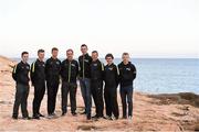 20 January 2016; Irish members of the An Post Chain Reaction Sean Kelly Team, from left, Jack Wilson, Daniel Stewart, Connor McConvey, Sean Kelly, Sean McKenna, Damian Shaw, David Montgomery and Angus Fyffe at the 2016 team launch in Calpe, Spain. Photo by Sportsfile