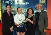 7 April 2003; Pictured at the launch of the Law Enforcement Torch Run Final Leg supported by eircom, Carol McMahon, eircom, Michael Quinn Special Olympics athlete from the Law Enforcement Torch Run support team and from Buncrana Host Town, Betty Cunningham and Paddy Kearney. Picture credit; Ray McManus / SPORTSFILE