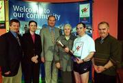 7 April 2003; Pictured at the launch of the Law Enforcement Torch Run Final Leg supported by eircom, from Ballaghaderren Host Town, Frank McAnena, Carol McMahon, eircom, from Kiltimagh Host Town, Ray McGreal, Sr Jacinata Cullinane, from Castlerea Host Town, Michael Quinn Special Olympics athlete from the Law Enforcement Torch Run support team and Paddy Gilmore, Tuam Host Town. Picture credit; Ray McManus / SPORTSFILE