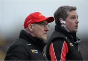 17 January 2016; Mickey Harte, Tyrone manager along with Gavin Devlin, assistant manager. Bank of Ireland Dr McKenna Cup Semi-Final, Tyrone v Fermanagh. St Tiernach's Park, Clones, Co. Monaghan. Picture credit: Oliver McVeigh / SPORTSFILE
