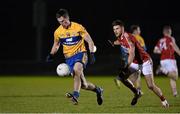 22 January 2016; Eoin Cleary, Clare, in action against Eoin Cadogan, Cork. McGrath Cup Football Final, Cork v Clare, Mallow GAA Complex, Mallow, Co. Cork. Picture credit: David Maher / SPORTSFILE