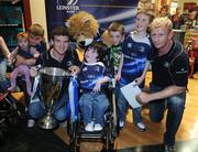 29 October 2009; Leinster's Leo Cullen and Gordon D'Arcy with supporters, from left, Ellen D'Arcy, Aaron D'Arcy, John Paul Byrne, Dylan D'Arcy and Michael D'Arcy, at the launch of Leinster's new Rugby Book entitled, Leinster, Conquering Europe, which follows the squad from the group stages, to the thrilling final against Leicester. Eason's, Dundrum Town Centre, Dublin. Picture credit: Pat Murphy / SPORTSFILE