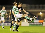 30 October 2009; Stephen Rice, Shamrock Rovers, in action against Derek O'Brien, Galway United. League of Ireland Premier Division, Shamrock Rovers v Galway United, Tallaght Stadium, Tallaght, Dublin. Picture credit: Pat Murphy / SPORTSFILE