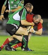 30 October 2009; Iestyn Thomas, Llanelli Scarlets, in action against Robbie Morris, Connacht. Celtic League, Connacht v Llanelli Scarlets, Sportsground, Galway. Picture credit: Ray Ryan / SPORTSFILE