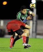 30 October 2009; Nive Ta'auso, Connacht, in action against Sean Lamont, Llanelli Scarlets. Celtic League, Connacht v Llanelli Scarlets, Sportsground, Galway. Picture credit: Ray Ryan / SPORTSFILE