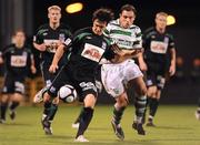 30 October 2009; David Cooke, Galway United, in action against Stephen Rice, Shamrock Rovers. League of Ireland Premier Division, Shamrock Rovers v Galway United, Tallaght Stadium, Tallaght, Dublin. Picture credit: Pat Murphy / SPORTSFILE