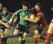 30 October 2009; Troy Nathan, Connacht, in action against Sean Lamont, Llanelli Scarlets. Celtic League, Connacht v Llanelli Scarlets, Sportsground, Galway. Picture credit: Ray Ryan / SPORTSFILE