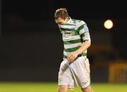 30 October 2009; A dejected Stephen Rice, Shamrock Rovers, leaves the pitch after the game. League of Ireland Premier Division, Shamrock Rovers v Galway United, Tallaght Stadium, Tallaght, Dublin. Picture credit: Pat Murphy / SPORTSFILE