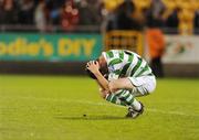 30 October 2009; A dejected Padraig Amond, Shamrock Rovers, after the game. League of Ireland Premier Division, Shamrock Rovers v Galway United, Tallaght Stadium, Tallaght, Dublin. Picture credit: Pat Murphy / SPORTSFILE