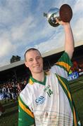 31 October 2009; Ireland captain Barry McFaul with the cup after beating Scotland. Under 21 Hurling/Shinty International, Scotland v Ireland, Bught Park, Inverness, Scotland. Photo by Sportsfile