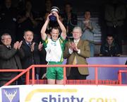 31 October 2009; Ireland captain Tommy Walsh lifts the cup after beating Scotland. Hurling/Shinty International, Scotland v Ireland, Bught Park, Inverness, Scotland. Photo by Sportsfile