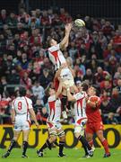 31 October 2009; Ryan Caldwell, Ulster, takes the ball in the lineout against Munster. Celtic League, Munster v Ulster, Thomond Park, Limerick. Picture credit: Matt Browne / SPORTSFILE