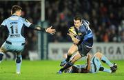 31 October 2009; Jonathan Sexton, Leinster, breaks clear of Gareth Thomas, Cardiff Blues. Celtic League, Leinster v Cardiff Blues, RDS, Dublin. Picture credit: Brendan Moran / SPORTSFILE