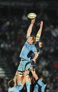 31 October 2009; Paul Tito, Cardiff Blues, wins a lineout from Malcolm O'Kelly, Leinster. Celtic League, Leinster v Cardiff Blues, RDS, Dublin. Picture credit: Brendan Moran / SPORTSFILE