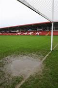 1 November 2009; General view of the water logged pitch at Celtic Park. AIB GAA Football Ulster Senior Club Championship Quarter-Final, Loup v Derrygonnelly, Celtic Park, Derry, Co. Derry. Picture credit: Oliver McVeigh / SPORTSFILE