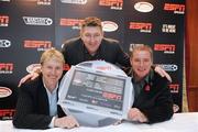 29 October 2009; Legends Frank McAvennie, Norman Whiteside and Ally McCoist, promote ESPN's coverage of English and Scottish Premier League football. Europa Hotel, Belfast. Picture credit: Oliver McVeigh / SPORTSFILE