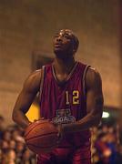 10 February 2001; Lester Hunt of Big Al's Notre Dame during the ESB Men's Superleague Basketball match between Killester and Big Al's Notre Dame at the IWAA in Clontarft, Dublin. Photo by Brendan Moran/Sportsfile