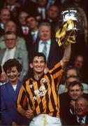 6 September 1992; Kilkenny captain Liam Fennelly lifts the lifts the Liam MacCarthy cup following the All-Ireland Senior Hurling Championship Final between Kilkenny and Cork at Croke Park in Dublin. Photo by Ray McManus/Sportsfile