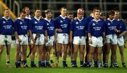 26 November 2000; Mount Sion players stand for the National Anthem, Amhrán na bhFiann, prior to the AIB Munster Club Hurling Championship Final match between Sixmilebridge and Mount Sion at Semple Stadium in Thurles, Tipperary. Photo by Brendan Moran/Sportsfile