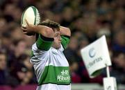 15 November 2000; Shane Byrne of Ireland during the A Rugby International Friendly between Ireland A and South Africa A at Thomond Park in Limerick. Photo by Matt Browne/Sportsfile