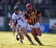 18 February 2001; Aidan Cummins of Kilkenny in action against Victor O'Shea of Waterford during the Allianz National Hurling League Division 1B match between Waterford and Kilkenny at Walsh Park in Waterford. Photo by Aoife Rice/Sportsfile