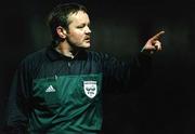 23 February 2001; Referee John McDermott during the Eircom League Premier Division match between St Patrick's Athletic and Shelbourne at Richmond Park in Dublin. Photo by Brendan Moran/Sportsfile