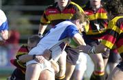 24 February 2001; Peter McKenna of St Mary's College is tackled by David Quigley of Lansdowne during the AIB All-Ireland League Division 1 match between St Mary's College RFC and Lansdowne RFC at Templeville Road in Dublin. Photo by Pat Murphy/Sportsfile