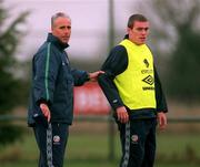 26 February 2001; Manager Mick McCarthy and Richard Dunne during a Republic of Ireland Training Session at the AUL Complex in Clonshaugh, Dublin. Photo by David Maher/Sportsfile