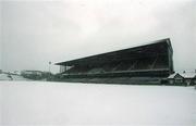 27 February 2001; A general view of a snow covered Lansdowne Road in Dublin. Photo by Matt Browne/Sportsfile