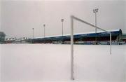 27 February 2001; A general view a snow covered Richmond Park in Inchicore, Dublin, home St Patrick's Athletic Football Club. Photo by Matt Browne/Sportsfile