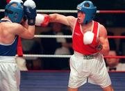 23 February 2001; John Paul Campbell, St Patricks, South Meath, right, throws a right towards Kevin O'Hara, Immaculata, Belfast, in their featherweight final during the IABA Irish National Boxing Championship Finals at the National Stadium in Dublin. Photo by Damien Eagers/Sportsfile