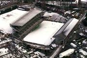 28 February 2001; A general view of a snow covered Lansdowne Road in Dublin after it was the announced that the International Friendly match between Republic of Ireland and Denmark game would be postponed. Photo by Brendan Moran/Sportsfile