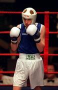 23 February 2001; Harry Cunningham, Saints, Belfast, faces up to Damien McKenna, Holy Family, Drogheda, Louth, in their bantamweight final during the IABA Irish National Boxing Championship Finals at the National Stadium in Dublin. Photo by Damien Eagers/Sportsfile