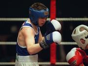 23 February 2001; Paul McCloskey, St Canice's, Dungiven, Derry, eyes up opponent Michael Kelly, Dealgan, Lough, in their light welterweight final during the IABA Irish National Boxing Championship Finals at the National Stadium in Dublin. Photo by Damien Eagers/Sportsfile