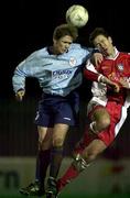 23 February 2001; Keith Doyle of St Patrick's Athletic in action against Richie Baker of Shelbourne during the Eircom League Premier Division match between St Patrick's Athletic and Shelbourne at Richmond Park in Dublin. Photo by David Maher/Sportsfile