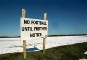 3 March 2001; A Dúchas sign in the Phoenix Park as all sporting events in Ireland have been postponed as a precautionary measure against Foot and Mouth disease. Photo by Ray McManus/Sportsfile