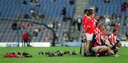 10 September 2000; The Cork team have their team photograph taken prior to the All-Ireland Minor Hurling Championship Final between Cork and Galway at Croke Park in Dublin. Photo by Aoife Rice/Sportsfile