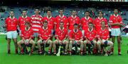 10 September 2000; The Cork team prior to the All-Ireland Minor Hurling Championship Final between Cork and Galway at Croke Park in Dublin. Photo by Matt Browne/Sportsfile