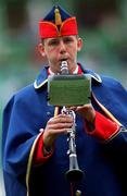 10 September 2000; A member of the Artane Boys Band plays prior to the All-Ireland Minor Hurling Championship Final between Cork and Galway at Croke Park in Dublin. Photo by Damien Eagers/Sportsfile