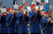 10 September 2000; The Artane Boys Band preform prior to the All-Ireland Minor Hurling Championship Final between Cork and Galway at Croke Park in Dublin. Photo by Damien Eagers/Sportsfile