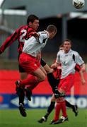 25 February 2001; Tony O'Connor of Bohemians in action against Ollie Cahill of Cork City during the Eircom League Premier Division match between Bohemians and Cork City at Dalymount Park in Dublin. Photo by David Maher/Sportsfile