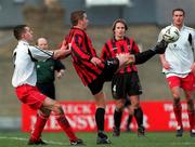 25 February 2001; Alex Nesovic of Bohemians in action against Alan Carey of Cork City during the Eircom League Premier Division match between Bohemians and Cork City at Dalymount Park in Dublin. Photo by David Maher/Sportsfile